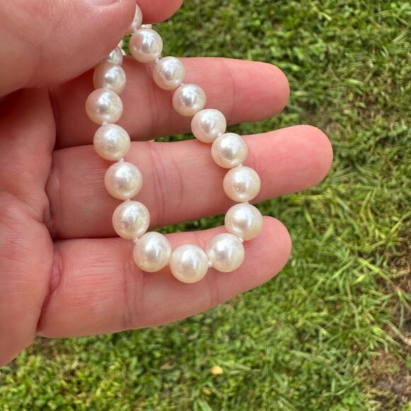 Cultured Pearl Necklace 16" Sterling - Picture 8 of 13